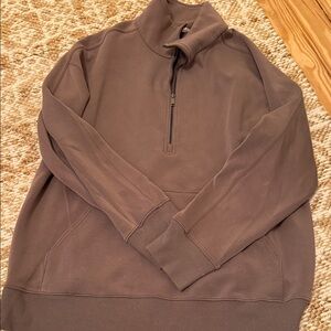 SPANX Women's Half-Zip Pullover in Brown
